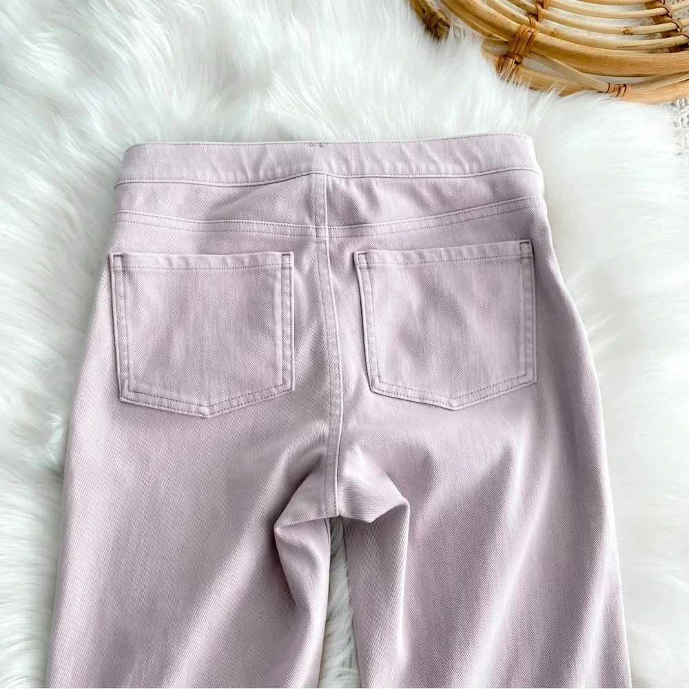 Spanx Cut & Sew Cropped Indigo Knit Leggings Pink Dusty Mauve Shaping Pants S